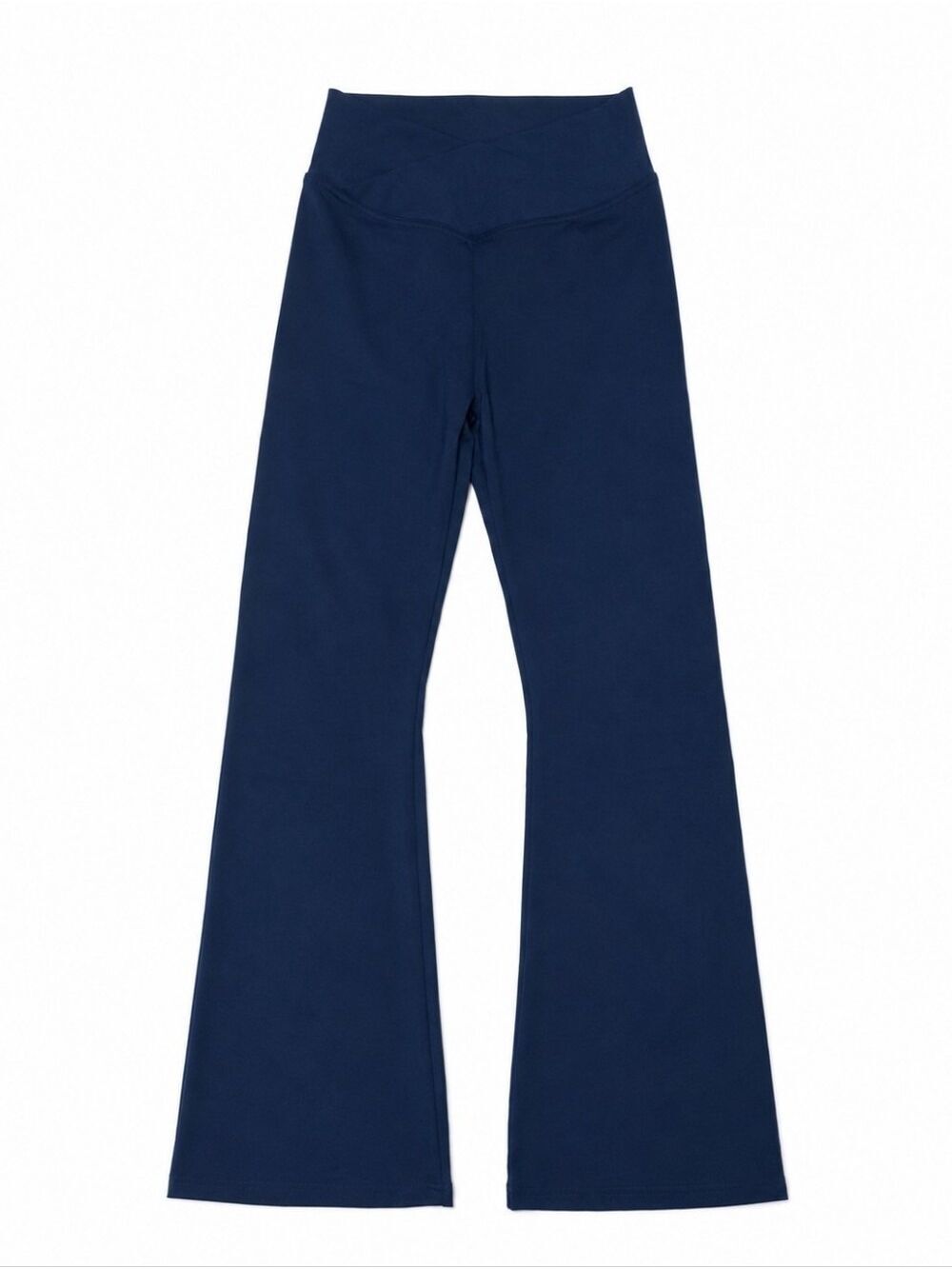SUNYAA Navy Blue High Rise Crossover Flare Leggings Size Small NWT